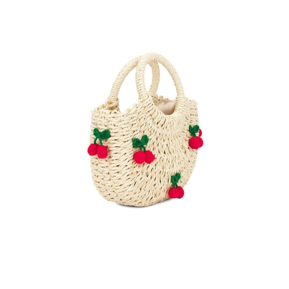 petit moments Cherry Straw Bag Color Beige ReV - Picture 4 of 5